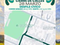 Con motivo del Desfile Cívico comunal, calle Estadio y calle Central permanecerán cerradas al tránsito este sábado. 
