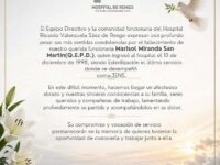 Según indicó el establecimiento, la trabajadora ingresó al hospital el 10 de diciembre de 1998 y el último servicio en el que se desempeñó fue Esterilización, como técnico en enfermería de nivel superior (TENS).