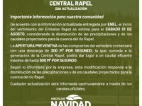 La medida obedece a la disminución de precipitaciones y caudales estimados.