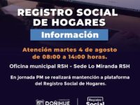 La administración comunal precisó que durante la jornada de la tarde no habrá atención de público, ya que las labores de mantención afectarán el funcionamiento de la plataforma del Registro Social de Hogares.
