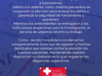 El recinto debió suspender temporalmente la atención durante la madrugada para evaluar los daños y resguardar la seguridad de trabajadores y pacientes.