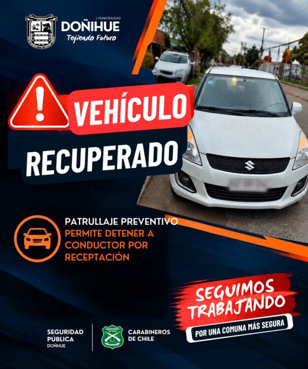 Doñihue: Recuperan vehículo con encargo por robo y detienen a presunto implicado