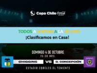 Los celestes y Deportes Concepción jugarán este domingo 4 de octubre a las 15:30 horas en el Estadio El Teniente de Rancagua. El local tiene la ventaja de haber ganado el primer partido.