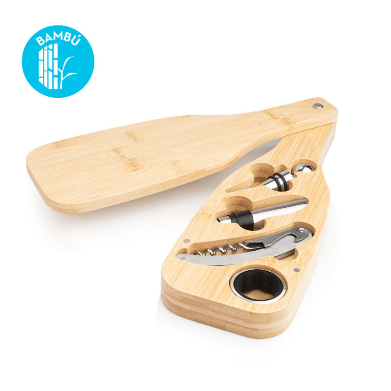 Set de Vino Bottle Bambú