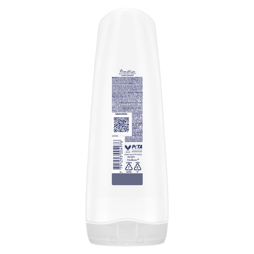 Verso do frasco com ingredientes e informações técnicas