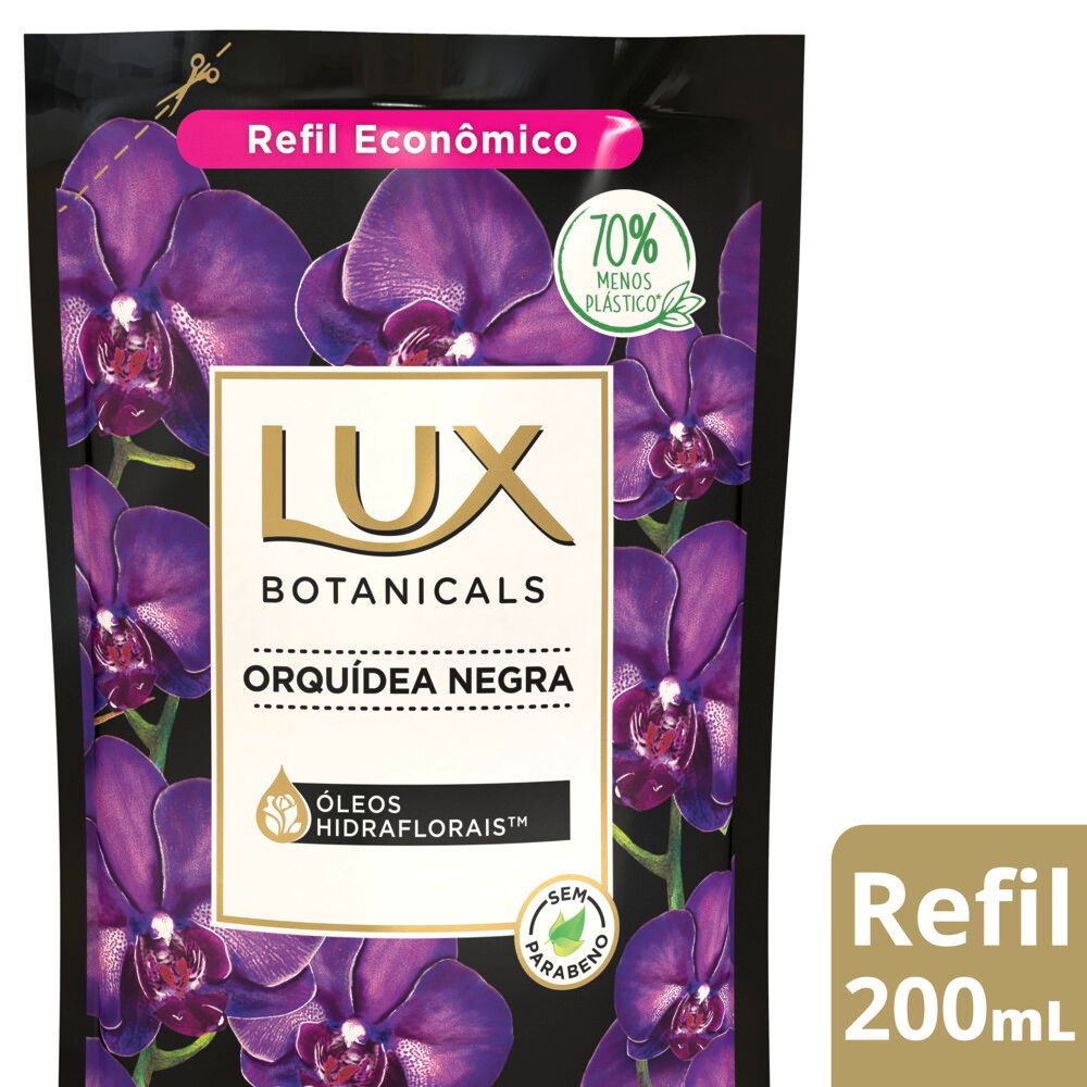 Refil Sabonete Líquido Lux Botanicals Orquídea Negra 200ml