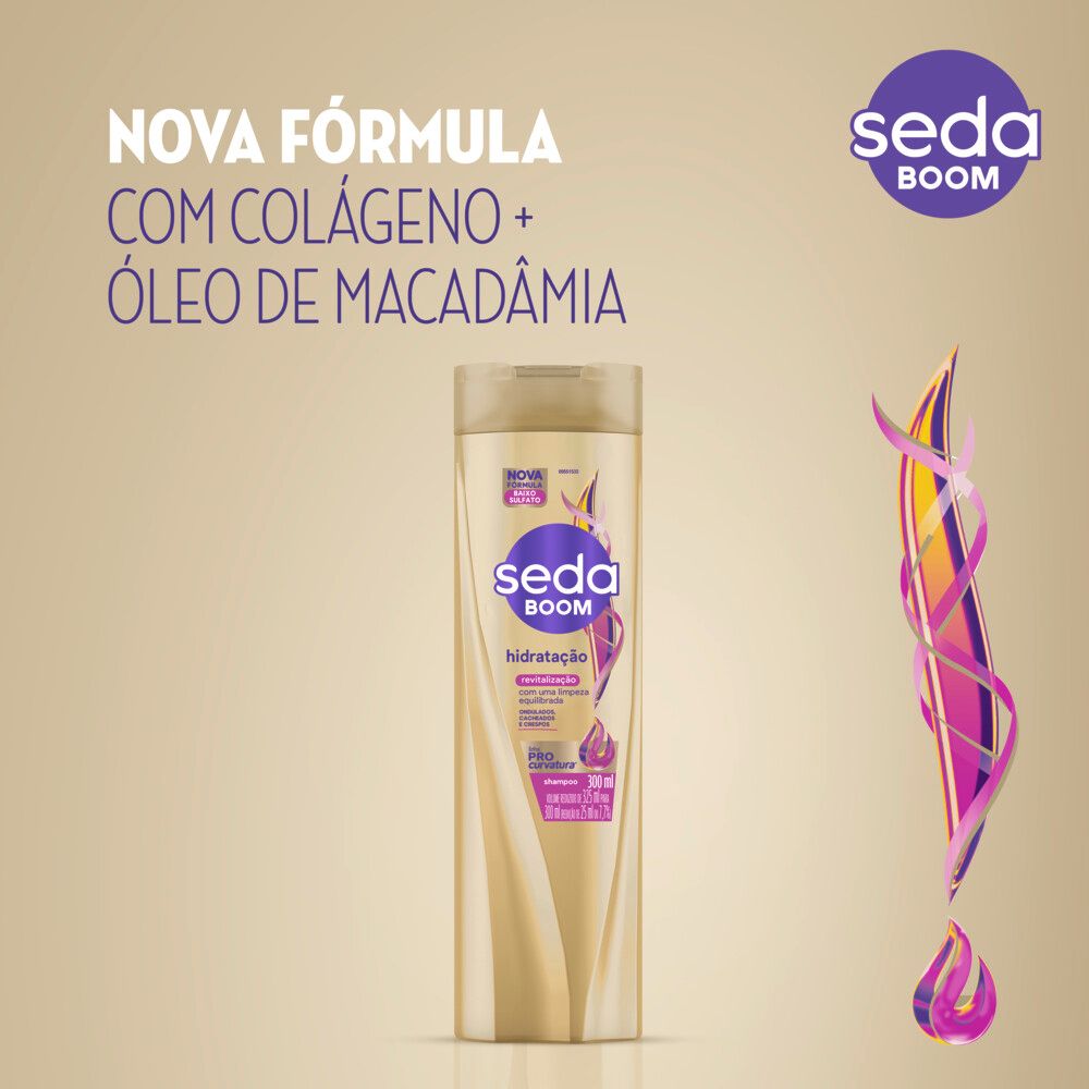 Detalhes da fórmula do Shampoo Seda Boom Hidratação 300ml
