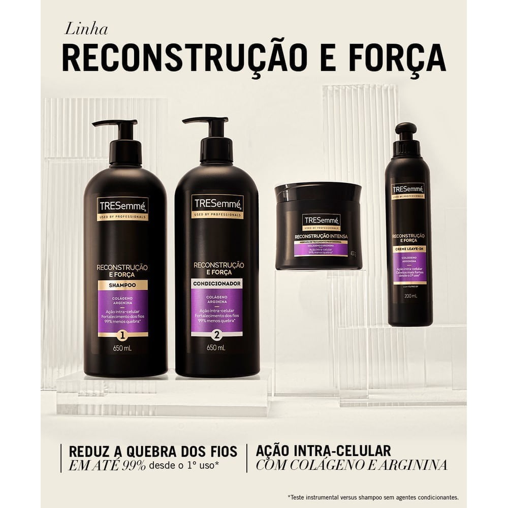 Conjunto da linha TRESemmé Reconstrução e Força com shampoo, condicionador e máscara