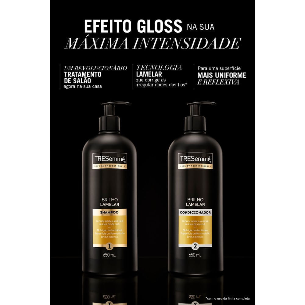 Shampoo e condicionador TRESemmé Brilho Lamelar lado a lado