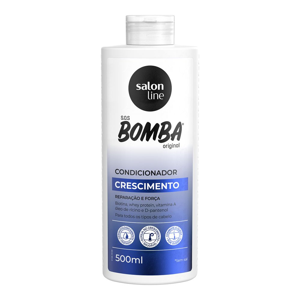 Verso e composição do condicionador Salon Line SOS Bomba Crescimento 500ml