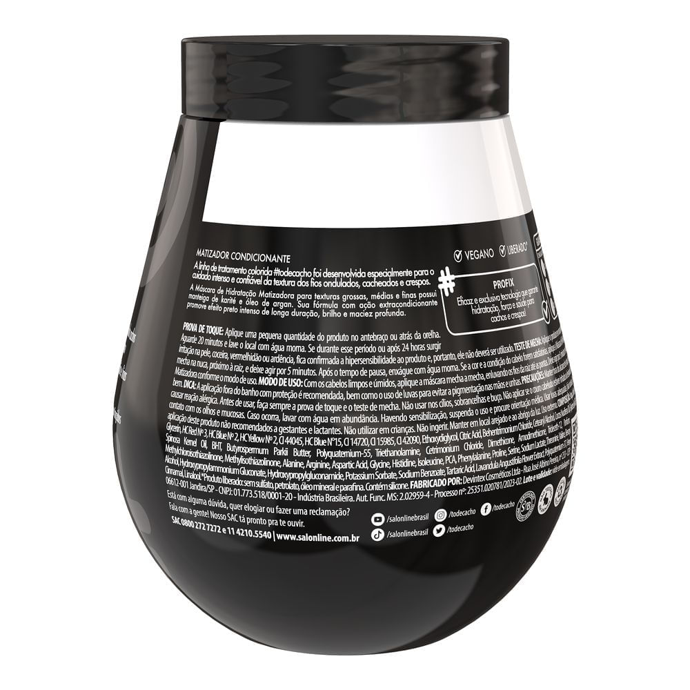Parte traseira da embalagem com modo de uso e ingredientes