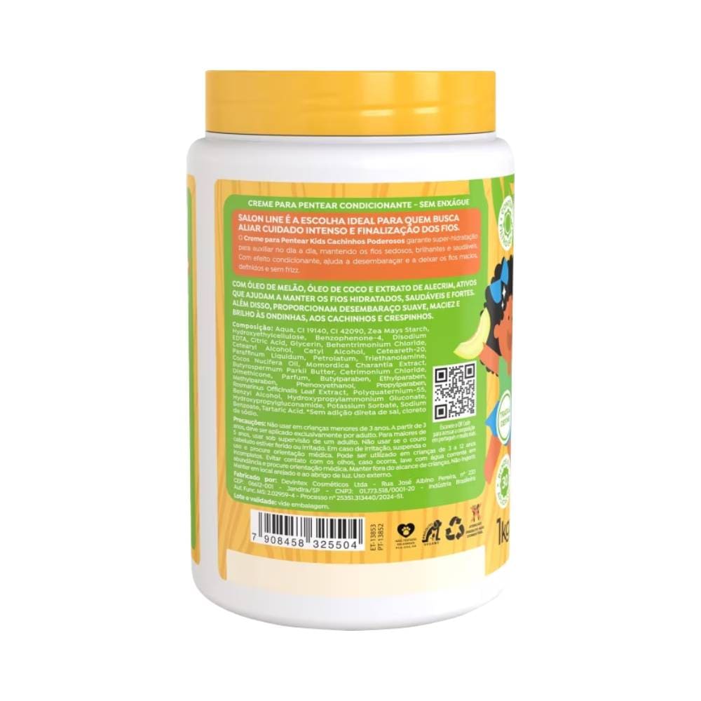 Creme para Pentear Cachinhos Poderosos Melão Salon Line 1kg - composição e ativos
