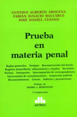 Carátula de Prueba en materia penal
