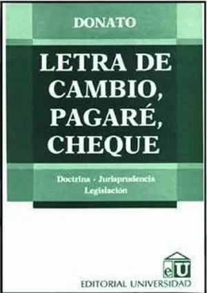 Carátula de Letra de cambio, pagaré, cheque