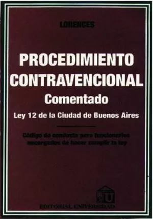 Carátula de Procedimiento contravencional