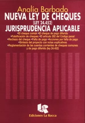 Carátula de Nueva ley de cheques