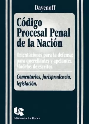 Carátula de Código procesal penal de la Nación