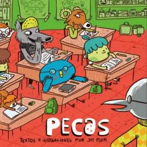 Carátula de Pecas, textos e ilustraciones por Jim Pluk
