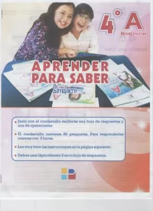 Carátula de Aprender Para Saber Grado 4°