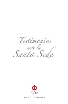 Carátula de Testimonios ante la Santa Sede