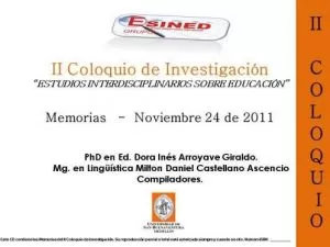 Carátula de II Coloquio de Investigación. ESINED