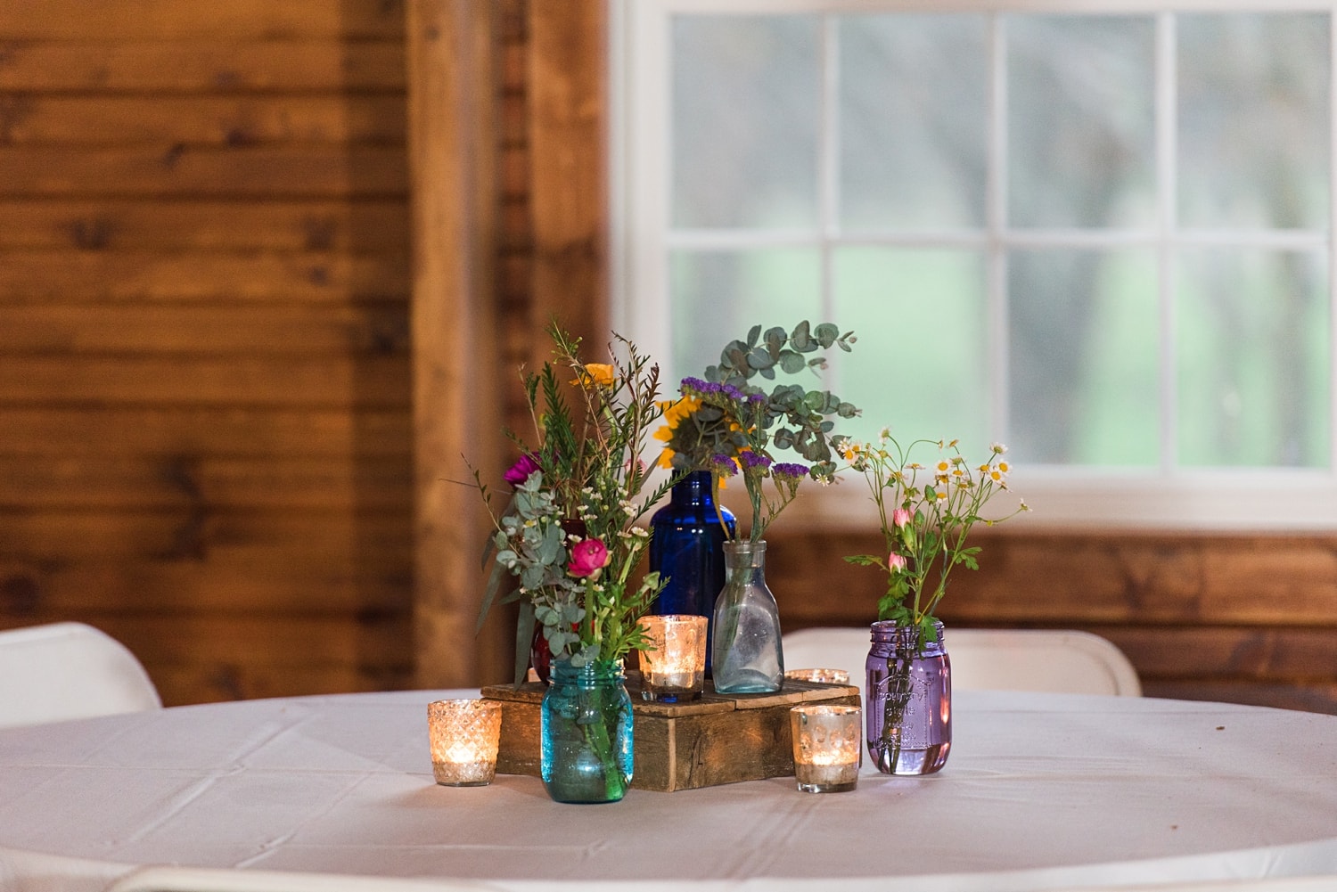 story county community building 4H wedding Nevada Iowa barn ames wildflower centerpieces