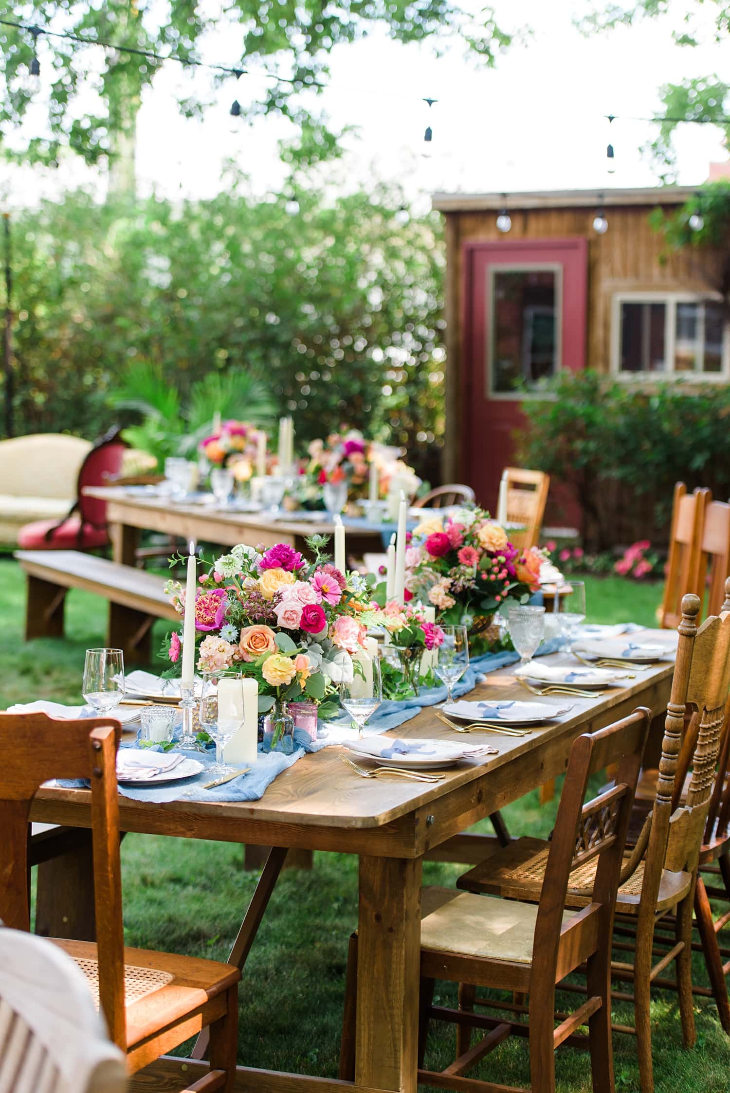 intimate backyard wedding reception