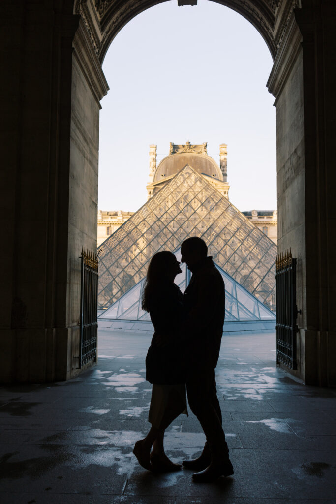 Paris Louvre Museum engagement photos