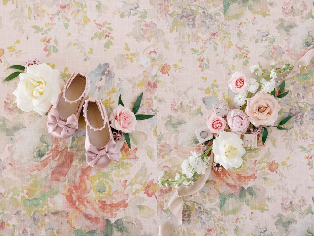 mini pink ballet flats for flower girl