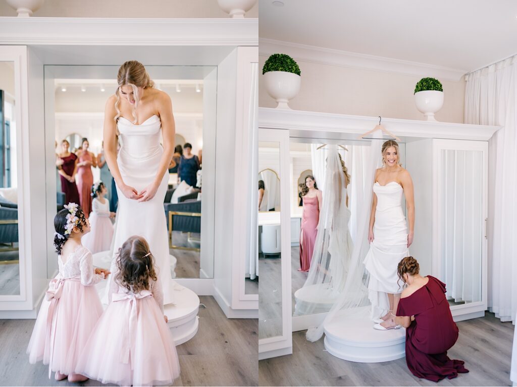 Bride gets ready at Toast in Ankeny