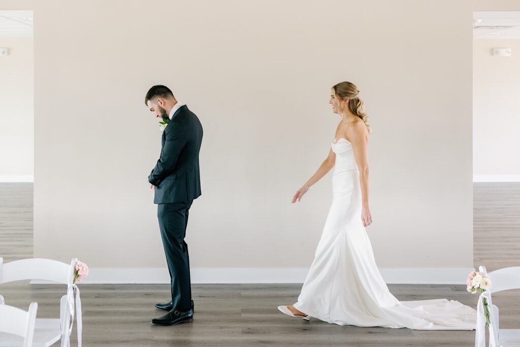 First look at Toast in Ankeny on wedding day