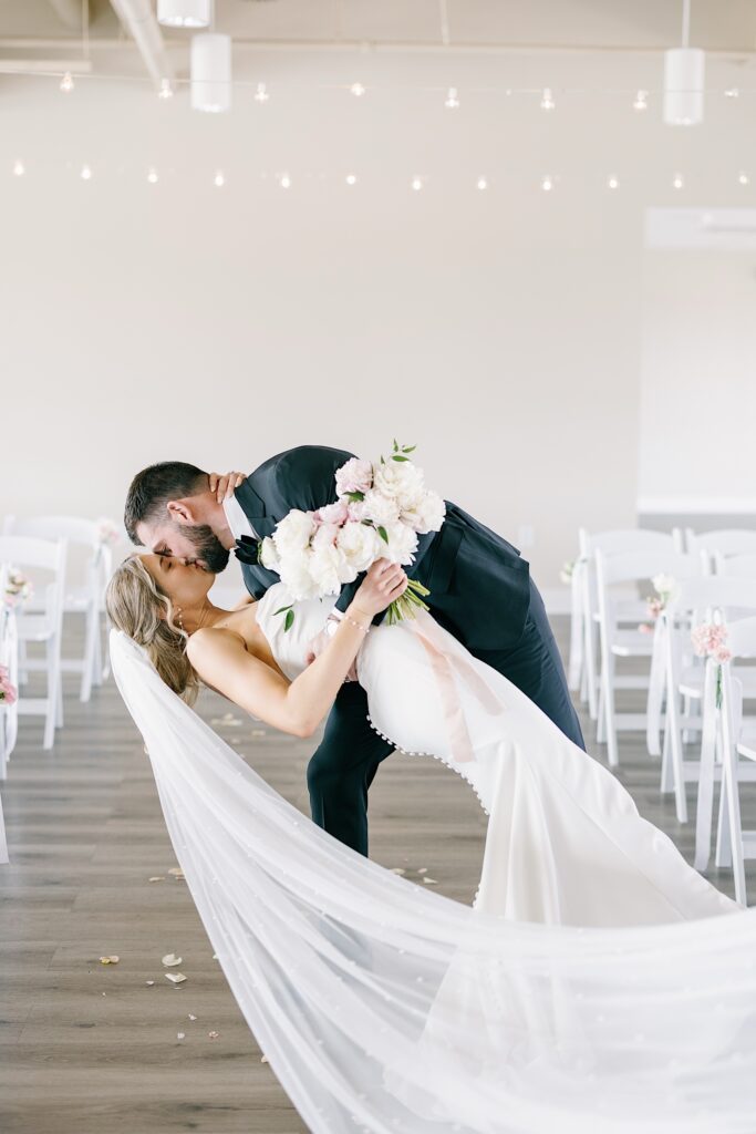 Bride and groom at Toast in Ankeny