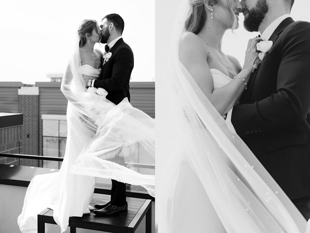 Bride and groom at Toast in Ankeny