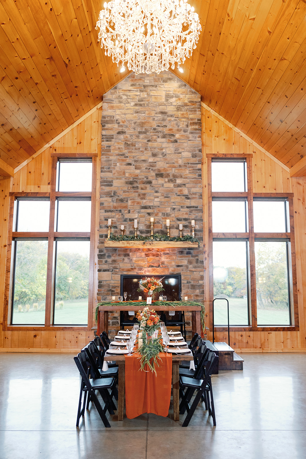 Fall country Lane Lodge wedding reception