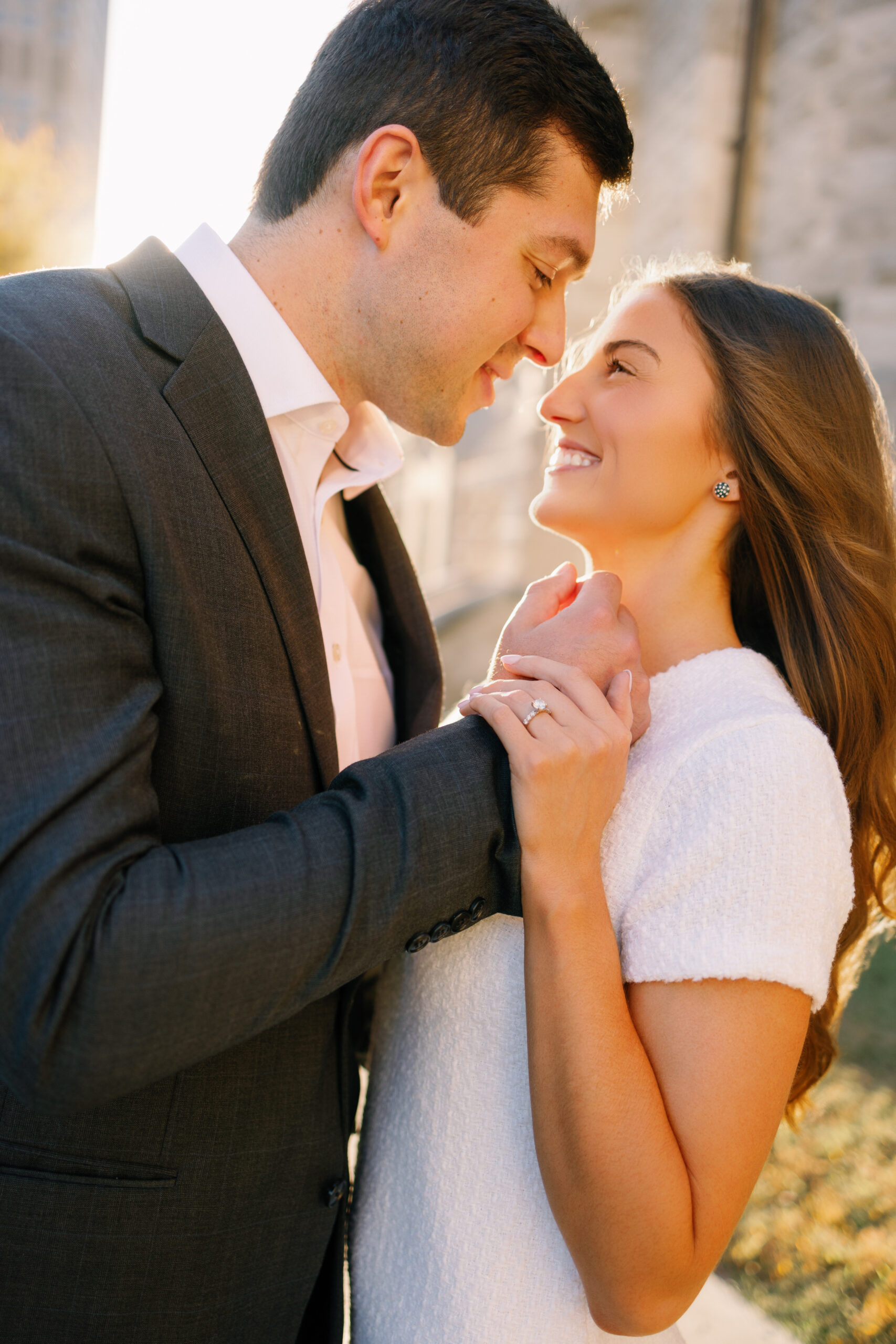 sunset engagement photo des moines