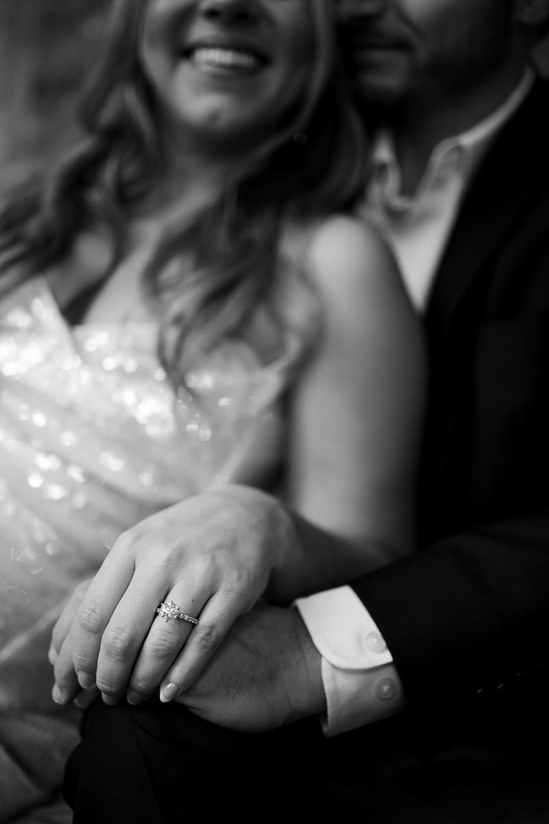 black and white engagement photos