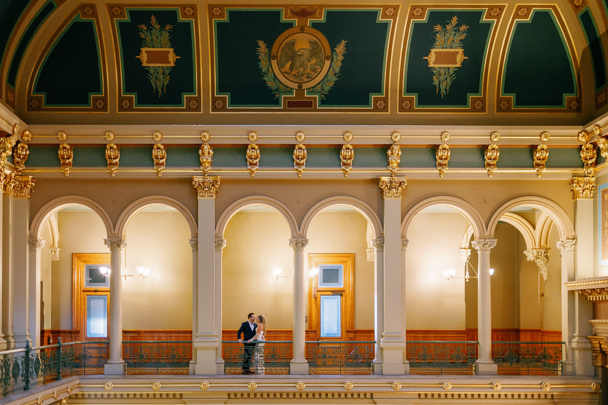 Editorial style engagement photos in Des Moines