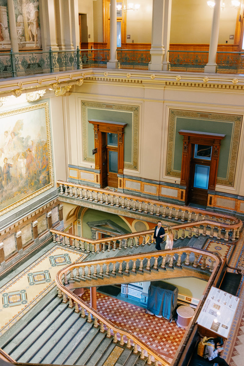Editorial style engagement photos in Des Moines