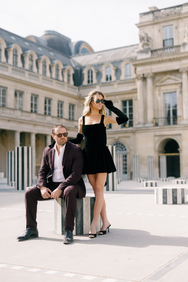 Paris Palais Royale engagement photos