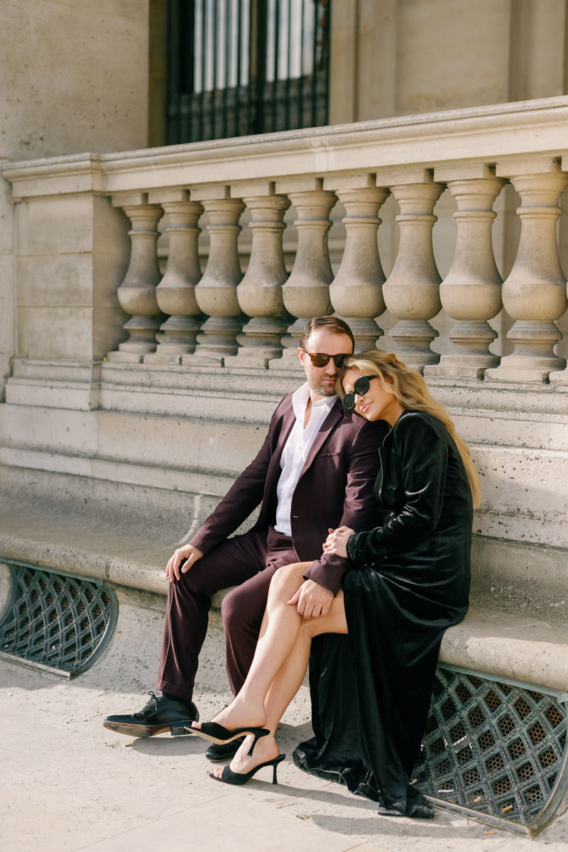 Paris editorial style engagement photos
