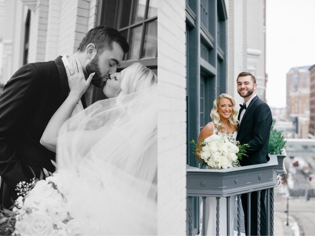 Des Moines tea room romantic winter wedding