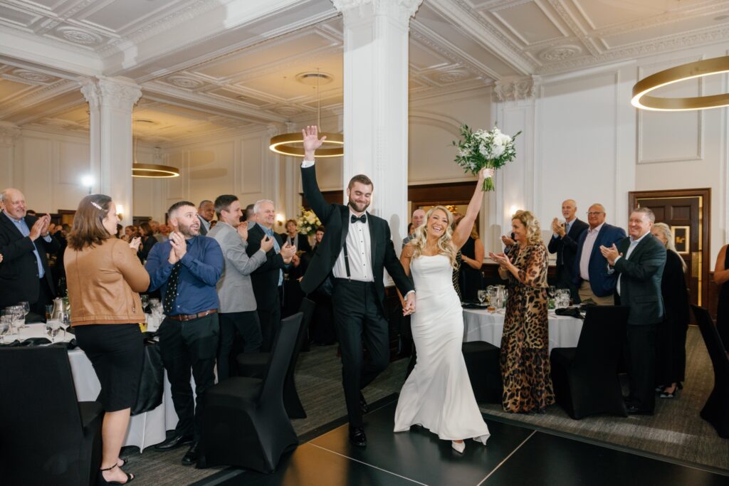 Winter wedding reception hall at Des Moines tea room