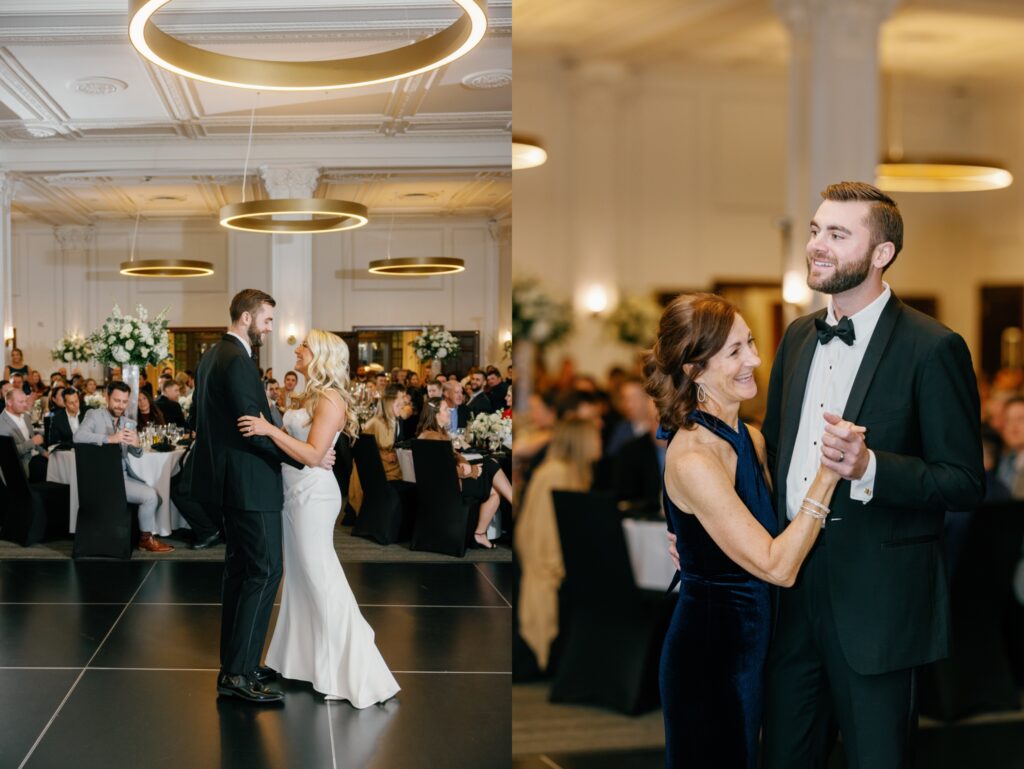 first dance at elegant wedding reception Des Moines Tea Room