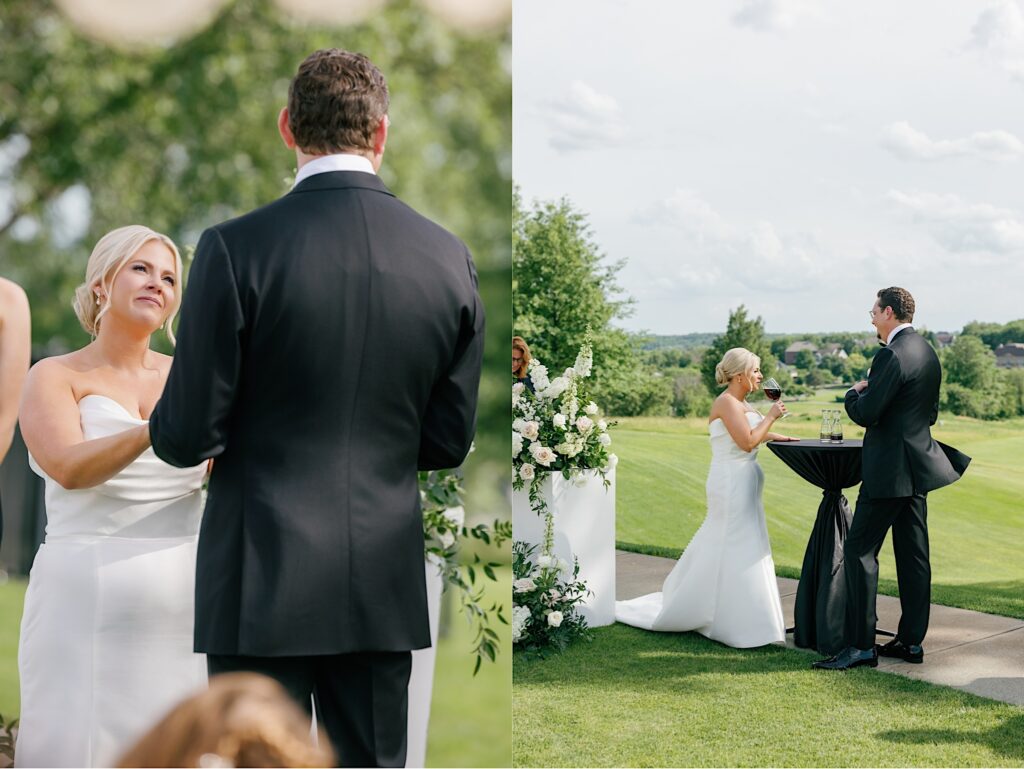 outdoor golf course wedding ceremony in Iowa