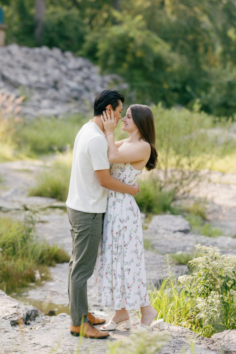 Devonion fossil gorge engagement photo Iowa City