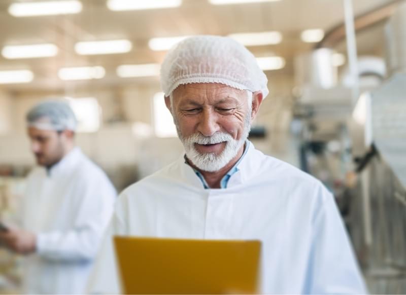 Man being safe in Factory