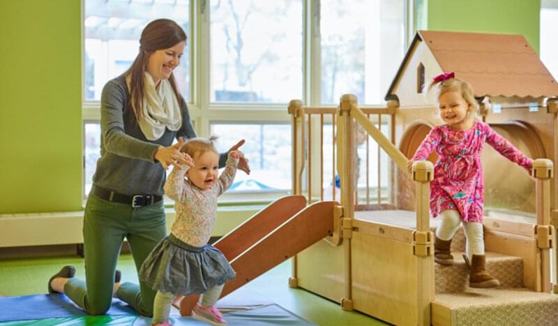 Daycare kids and woman