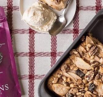 dessert in pan