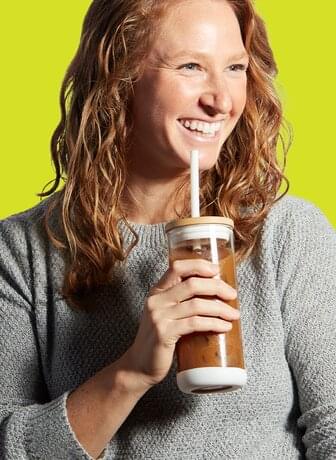 woman drinking coffee