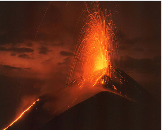 Pacaya volcano eruption